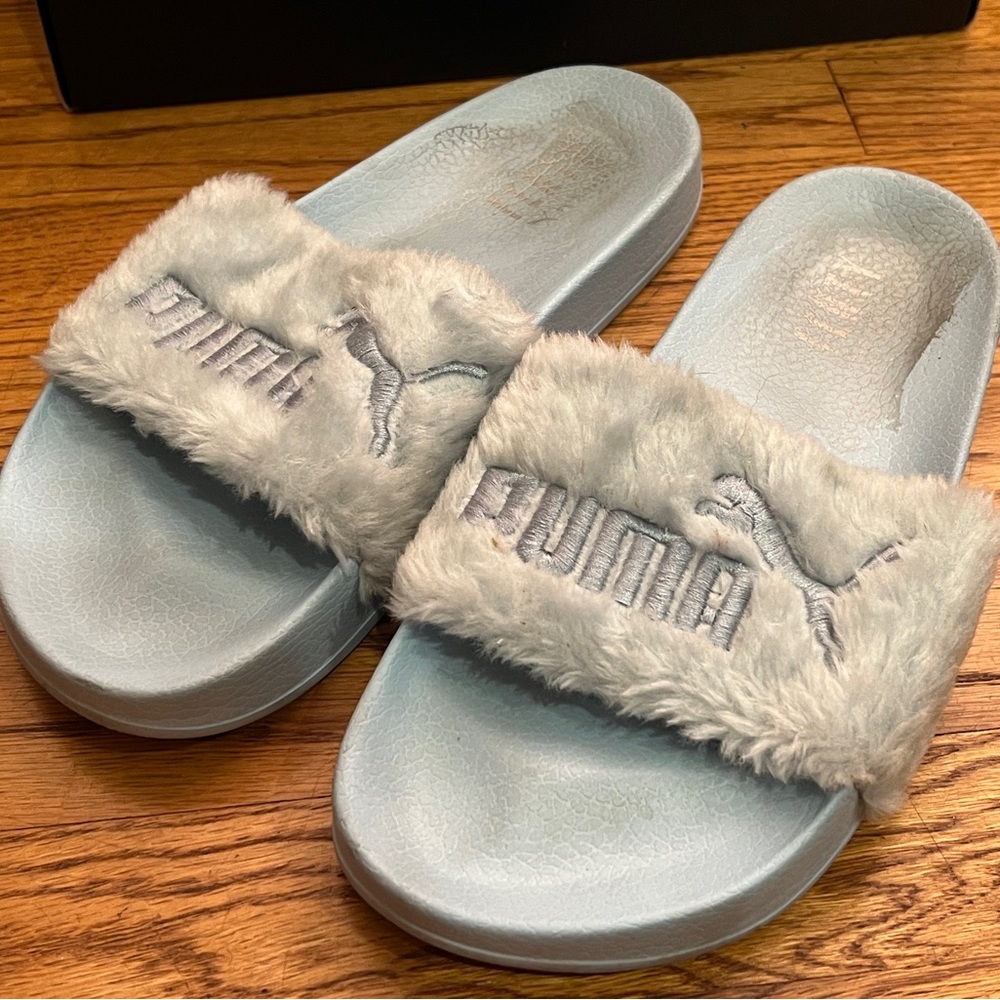 Baby blue Fenty Puma Slides